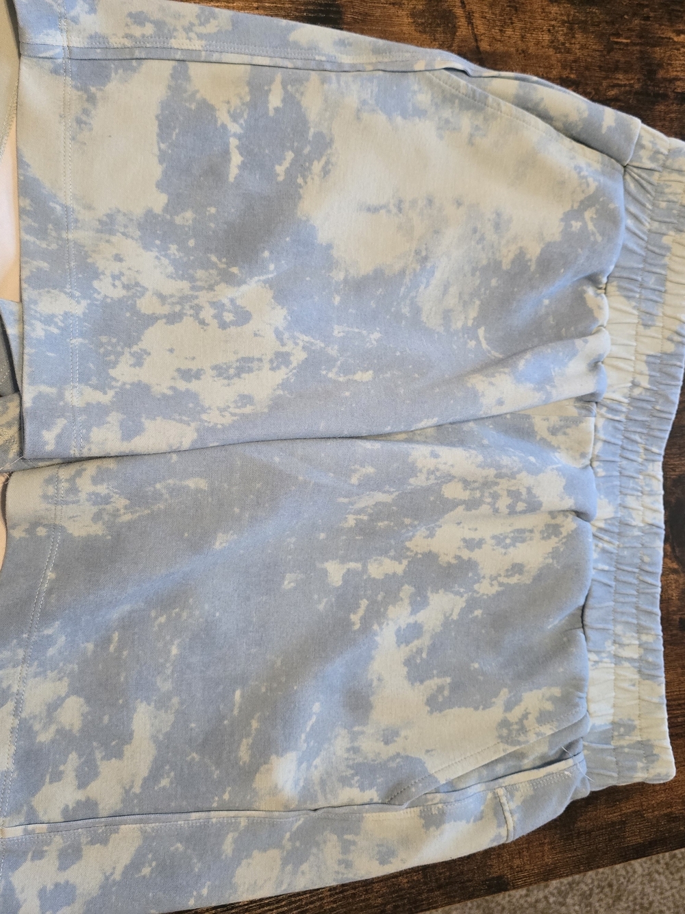 Light Blue Tie-Dye Athletic Shorts